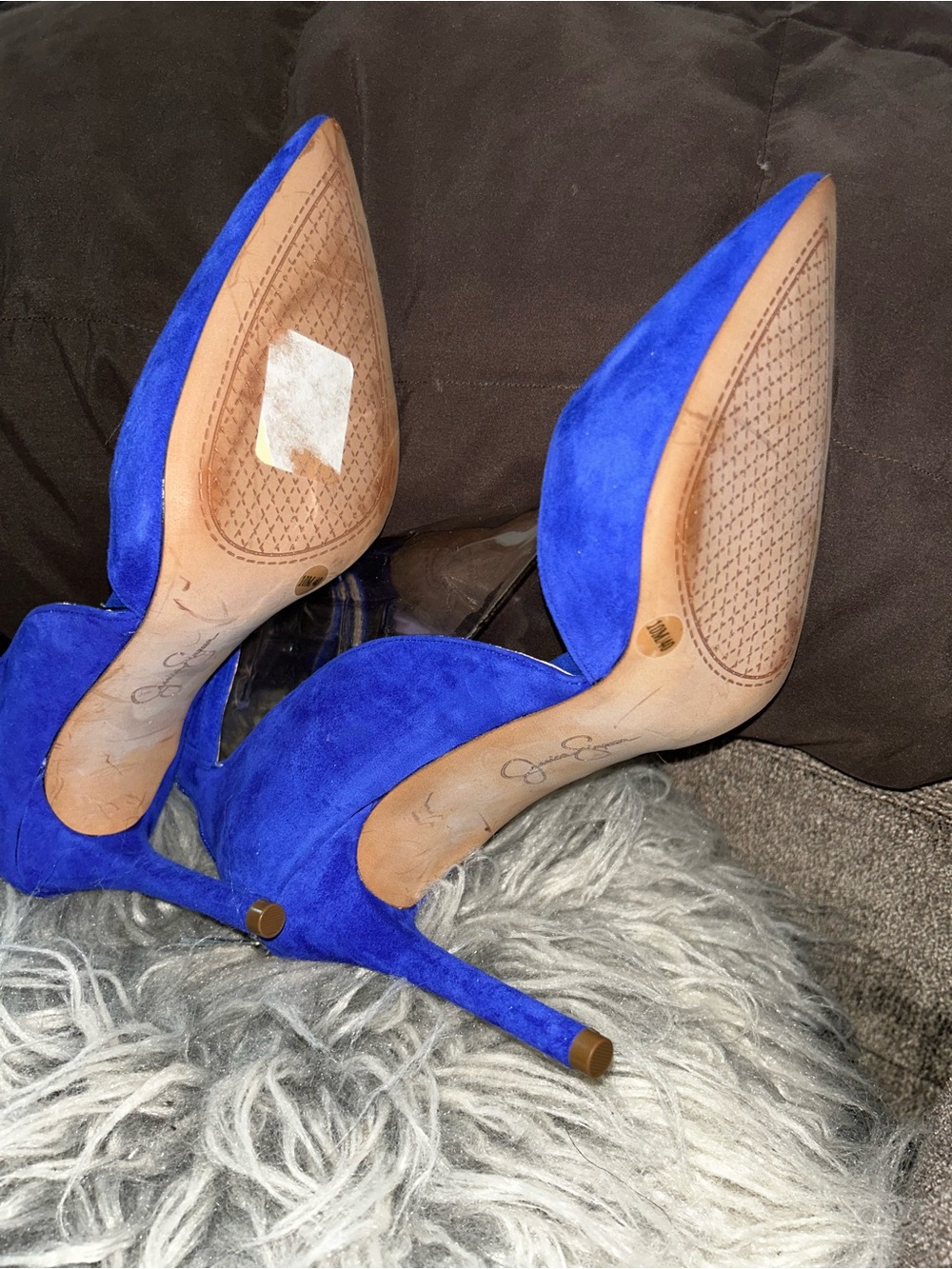 Jessica Simpson Royal Blue Pointed-Toe Triple-Ankle Strap Stiletto - Picture 4 of 8